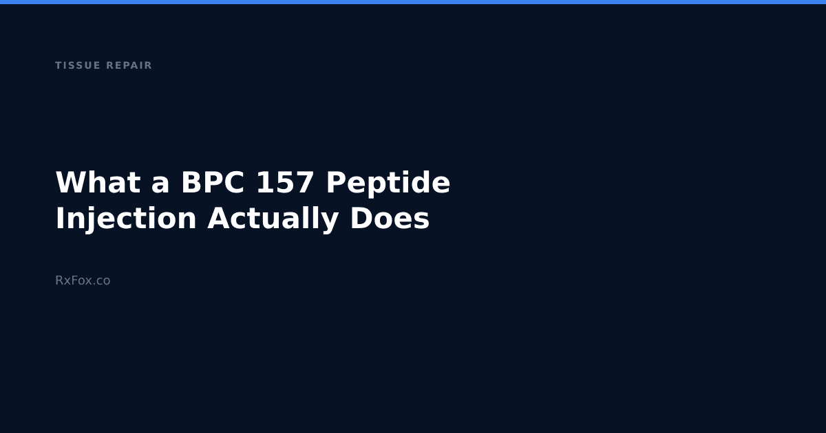 What a BPC 157 Peptide Injection Actually Does