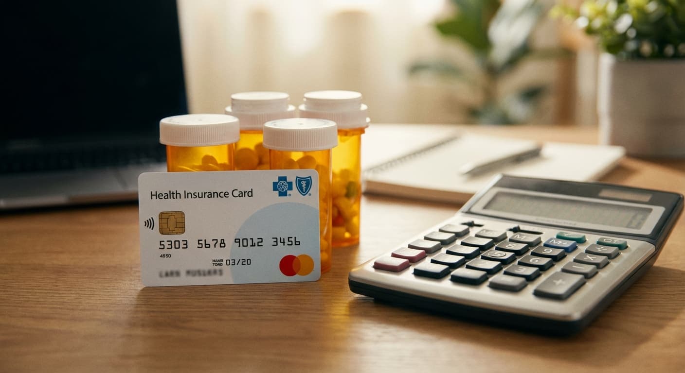 Insurance card next to GLP-1 medication pens representing coverage options in 2026