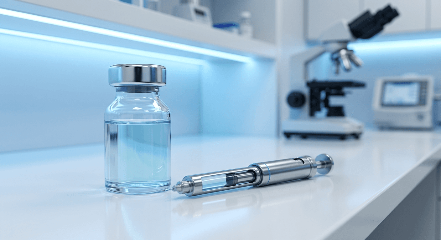 Molecular diagram showing retatrutide's triple receptor activation of GLP-1, GIP, and glucagon pathways