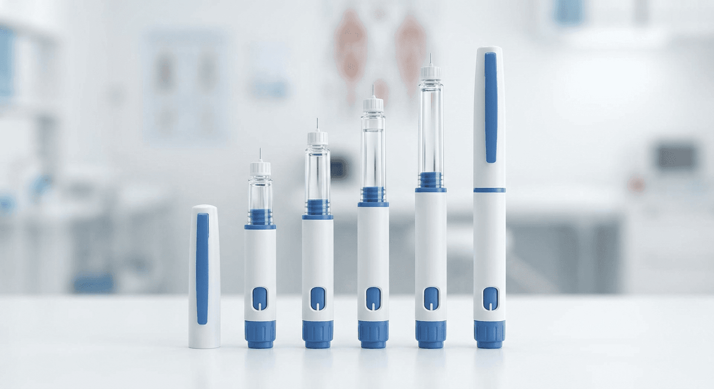 Semaglutide dosing chart showing Wegovy and Ozempic titration schedules