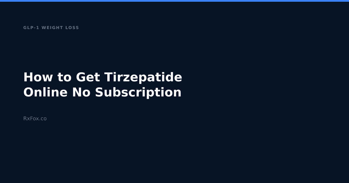 How to Get Tirzepatide Online No Subscription