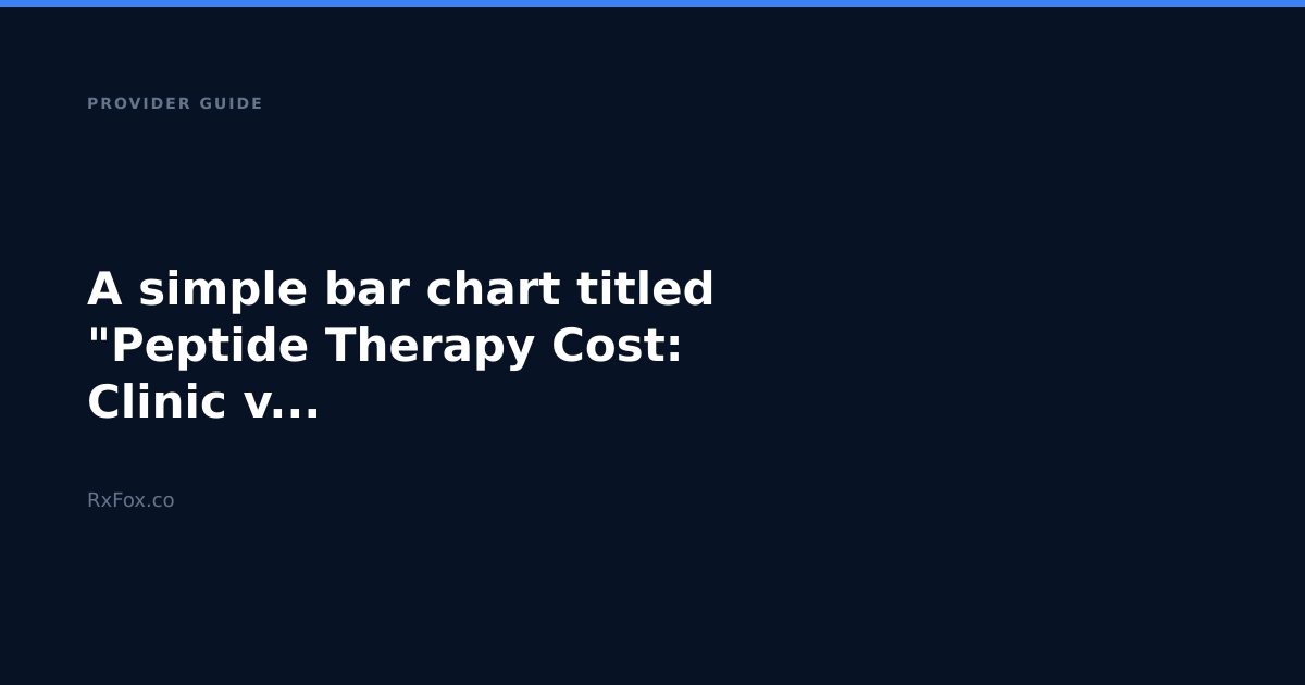 A simple bar chart titled "Peptide Therapy Cost: Clinic vs. Research Vendor." The Clinic bar is tall and sectioned into "Consultation," "Labs," and "Medication." The Research Vendor bar is very short and labeled "Unregulated Vial Only."